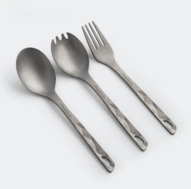 Lightweight cutlery set for camping and backpacking. Durable and versatile.
