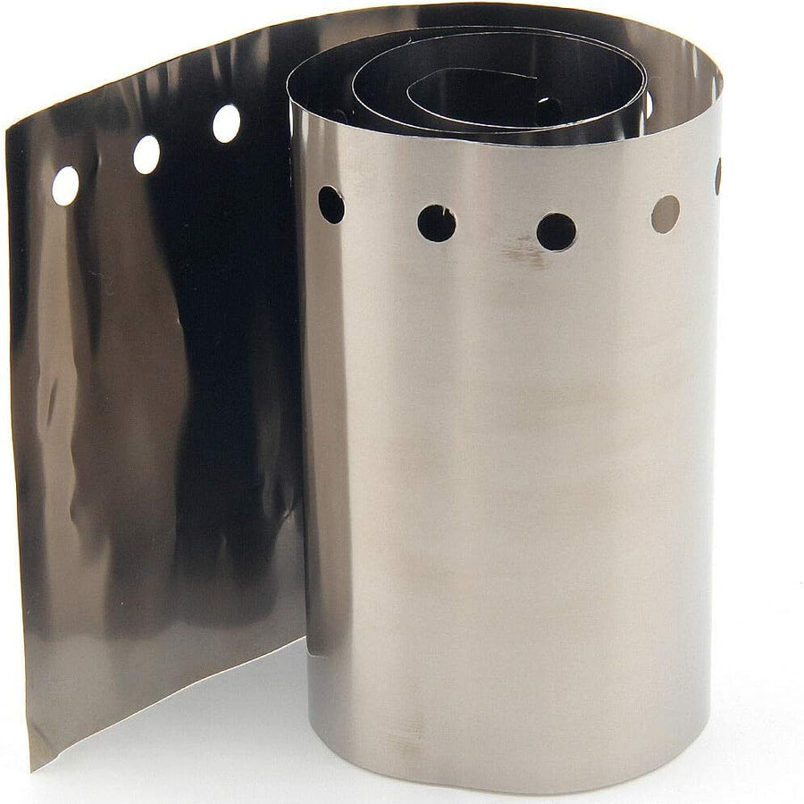 Metallic roll with cylindrical container on a white background