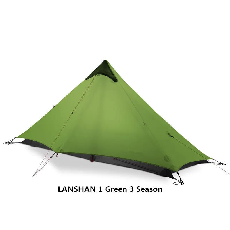 Green tent labeled 'Lanshan 1 Green 3 Season' on a white background