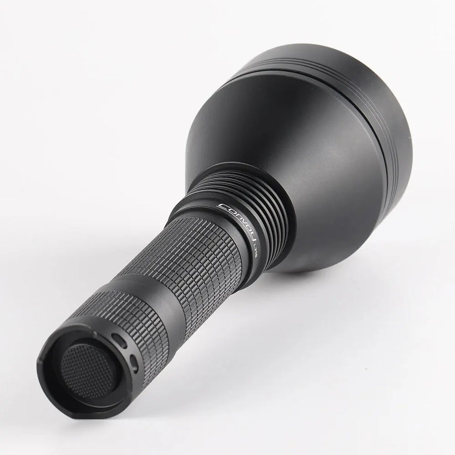 Black flashlight on a white background