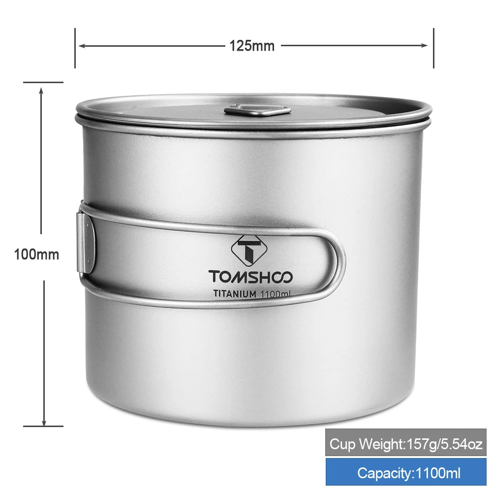 titanium cup with dimensions and weight information on a white background