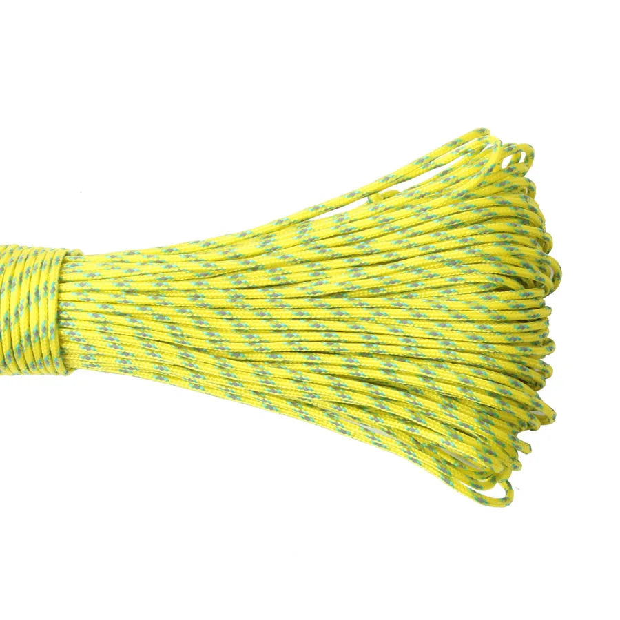Yellow rope with green pattern on a white background