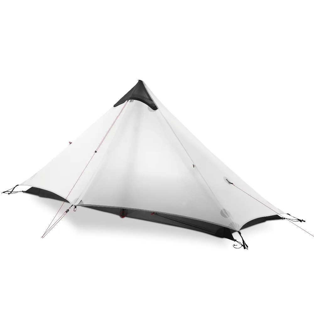 White and black tent on a white background