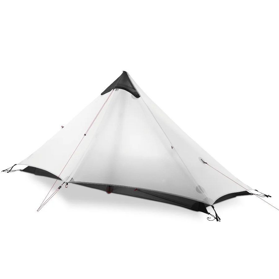 White and black tent on a white background