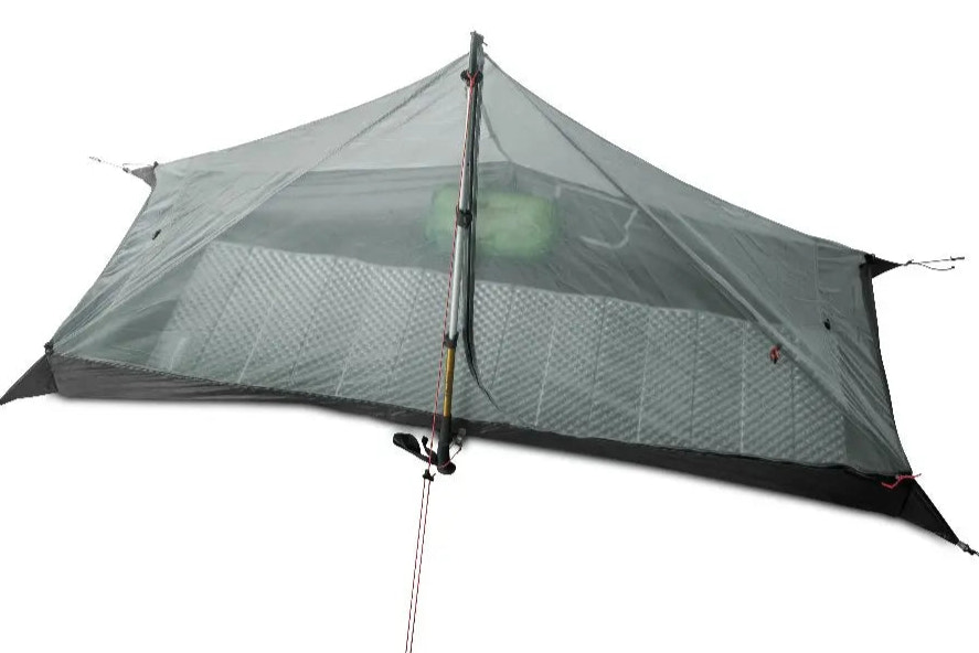 Camping tent inner with mesh walls on a white background