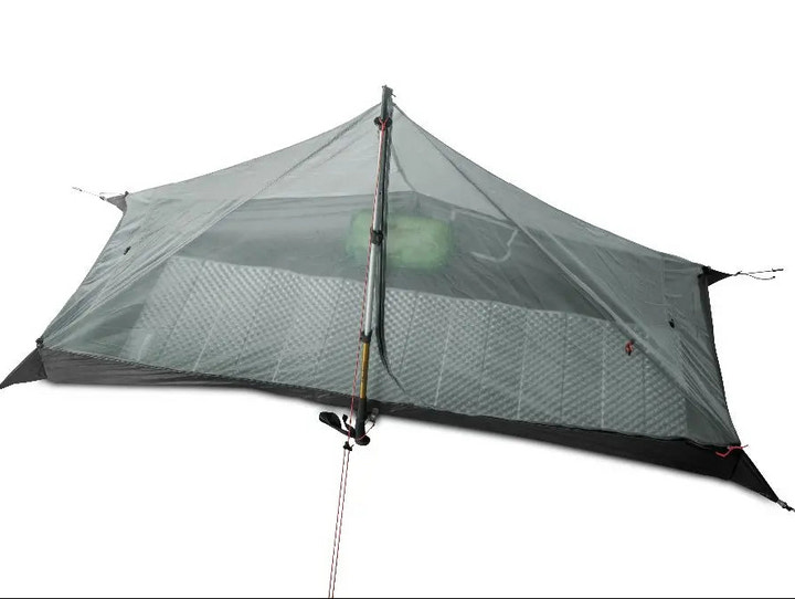 Camping tent inner with mesh walls on a white background