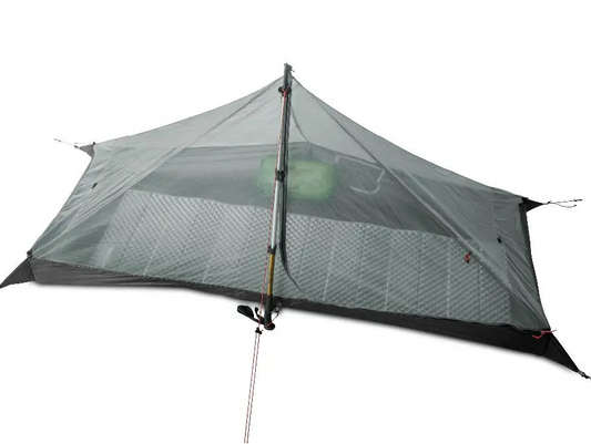 Camping tent inner with mesh walls on a white background
