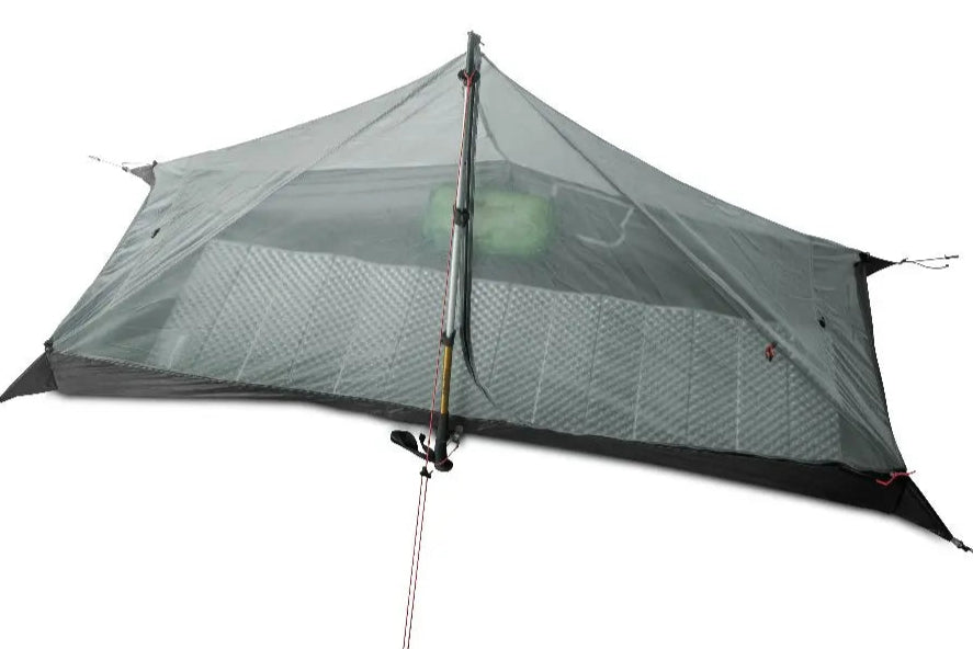 Camping tent inner with mesh walls on a white background