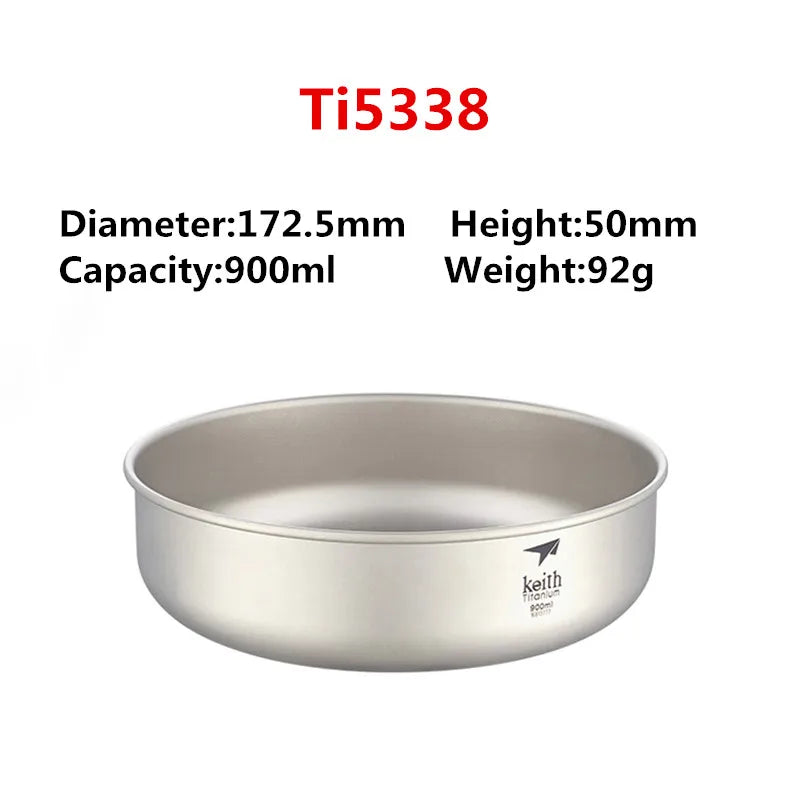 Titanium bowl with specifications on a white background