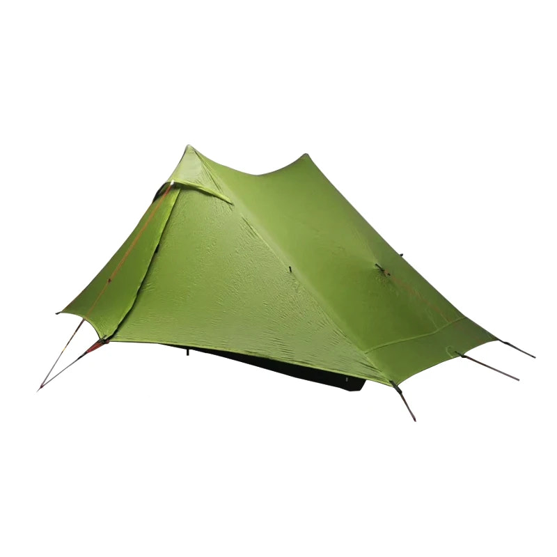 Green tent on a white background