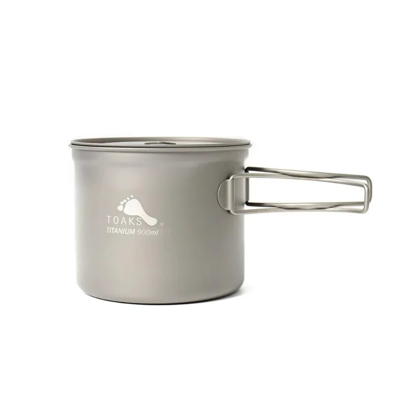 Titanium mug with handle on a white background