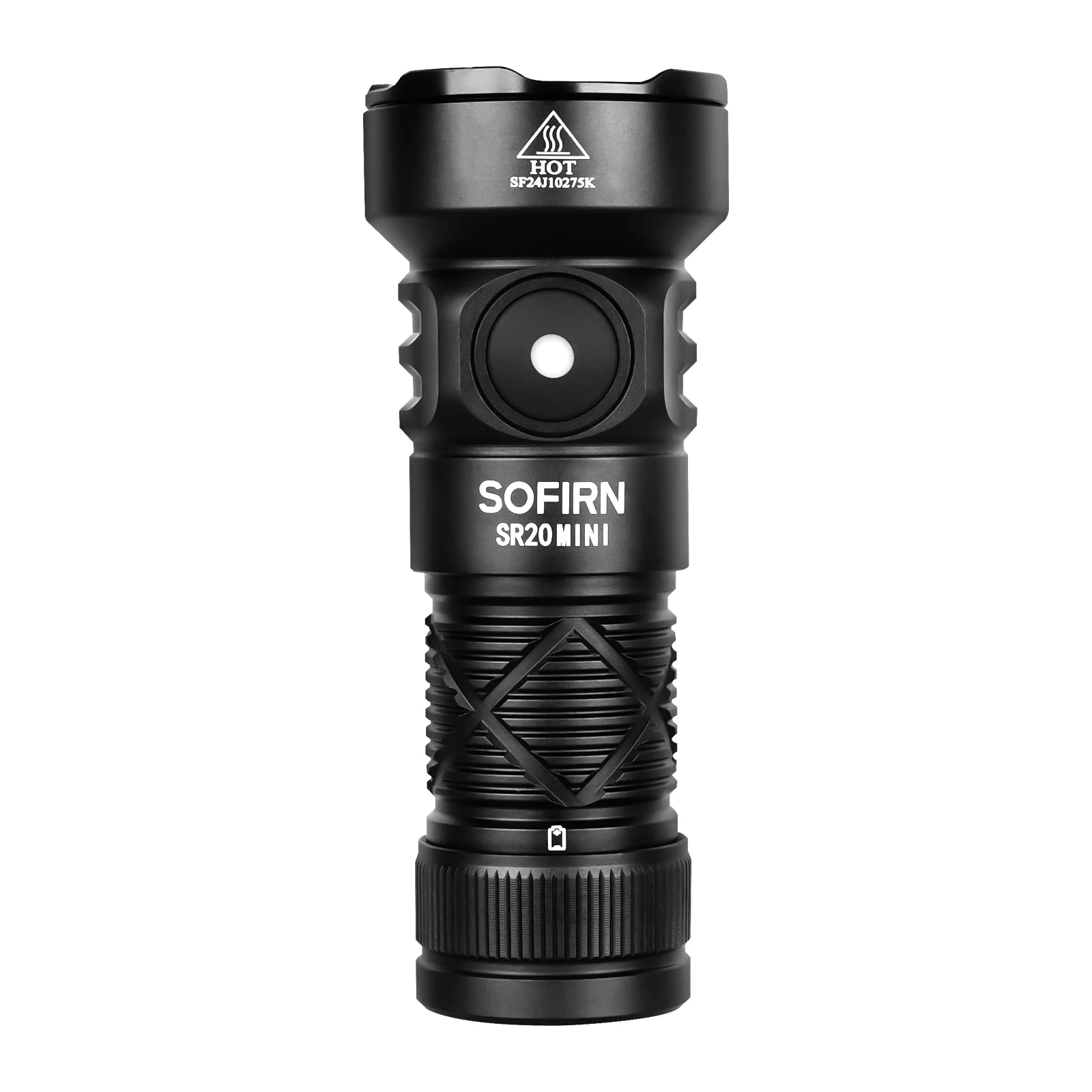 Black flashlight with 'SOFIRN' branding on a white background