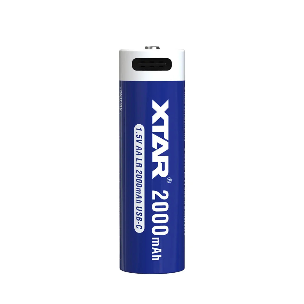 Blue battery with Xtar branding on a white background