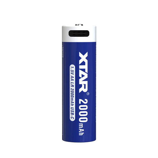 Blue battery with Xtar branding on a white background