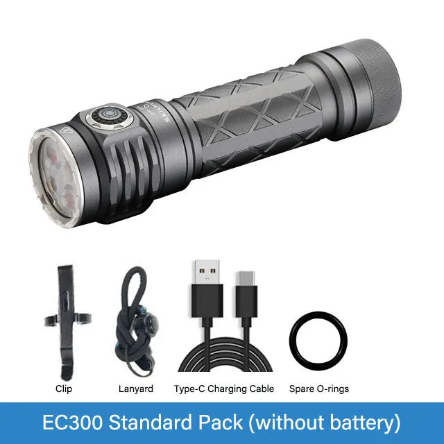 Flashlight with accessories on a white background