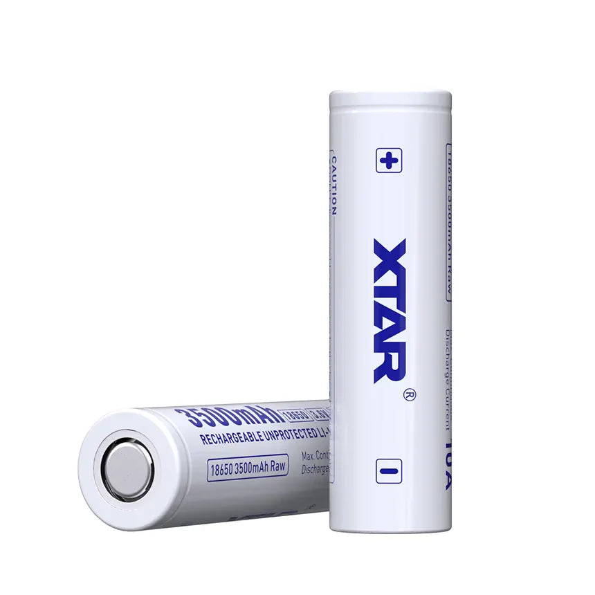 Two XTAR rechargeable batteries on a white background with XTAR branding.