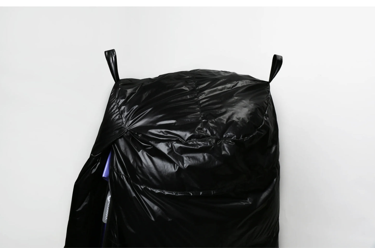Black sleeping bag on a white background