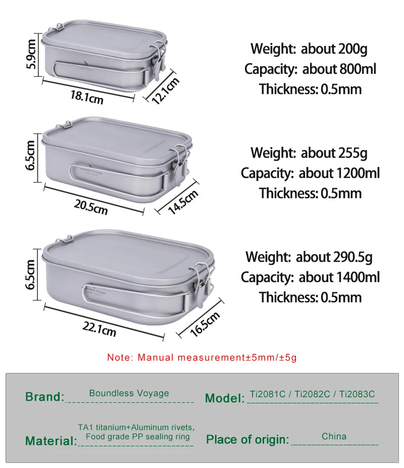 Gray food containers with measurements and specifications on a white background