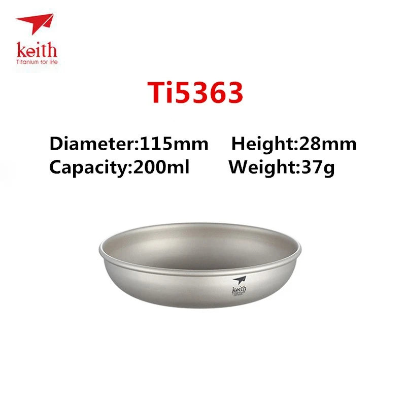 Keith titanium bowl with specifications on a white background