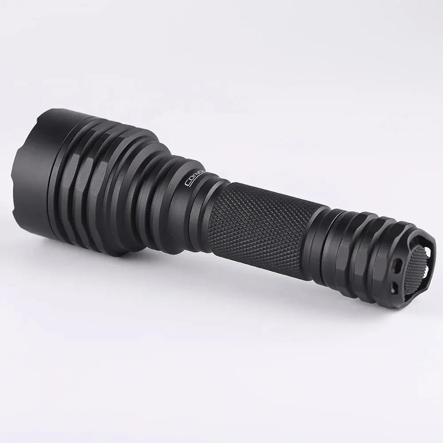 Black flashlight on a white background
