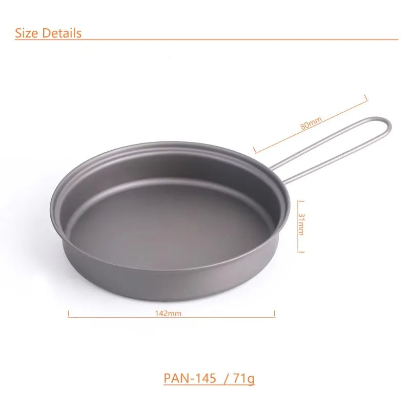 Gray frying pan with measurements on a white background