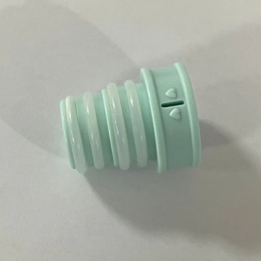 Light blue plastic cap on a white background