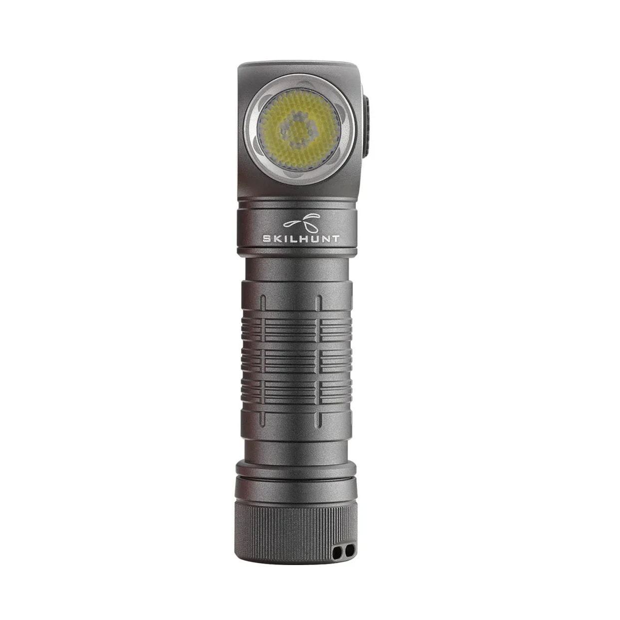 Skilhunt H150 flashlight with Skilhunt branding on a white background