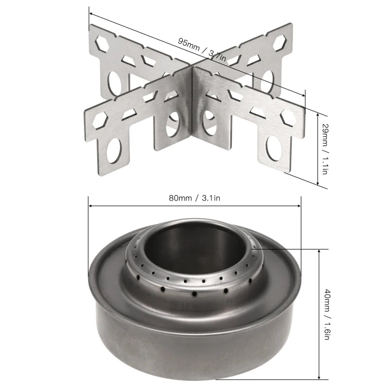 Lixada Alcohol Stove Titanium