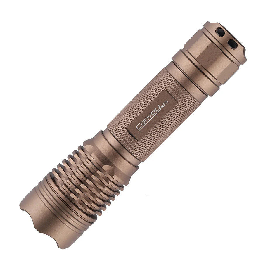 Bronze-colored flashlight with 'Convol' branding on a white background