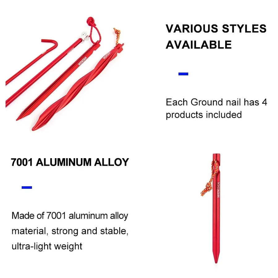 Red ground nails with text on a white background