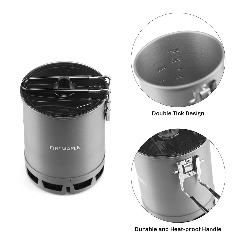 Firemaple camping stove with double tick design and durable handle on a white background
