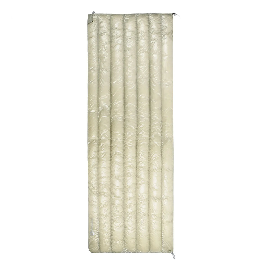 Beige sleeping bag on a white background