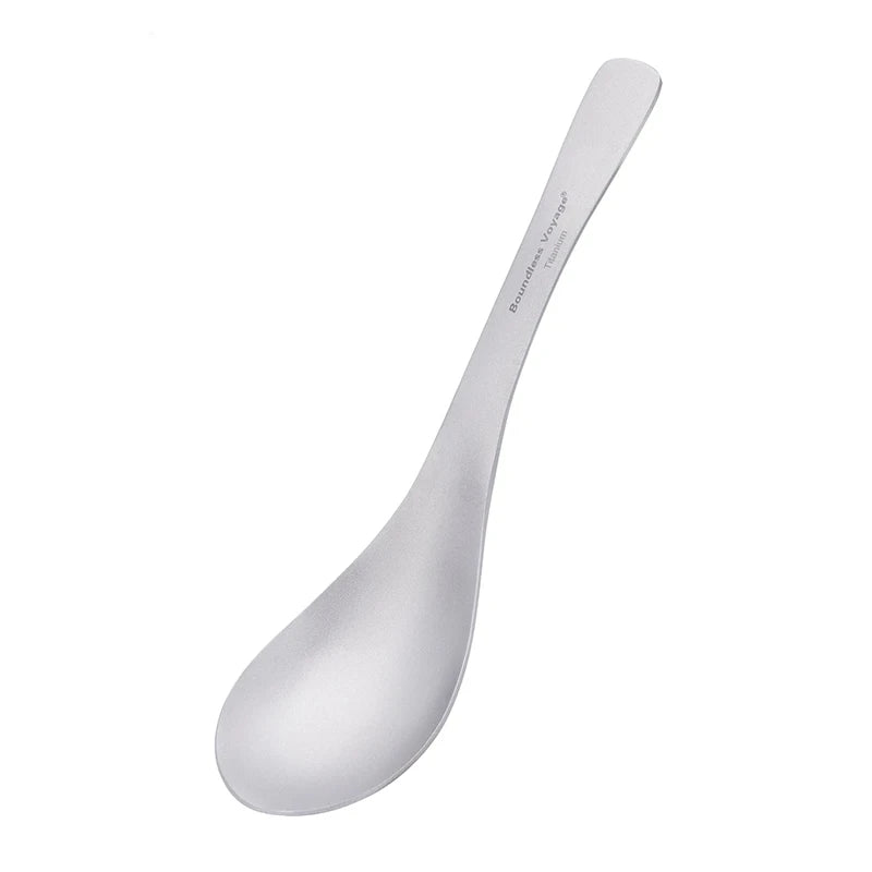 titanium spoon on a white background