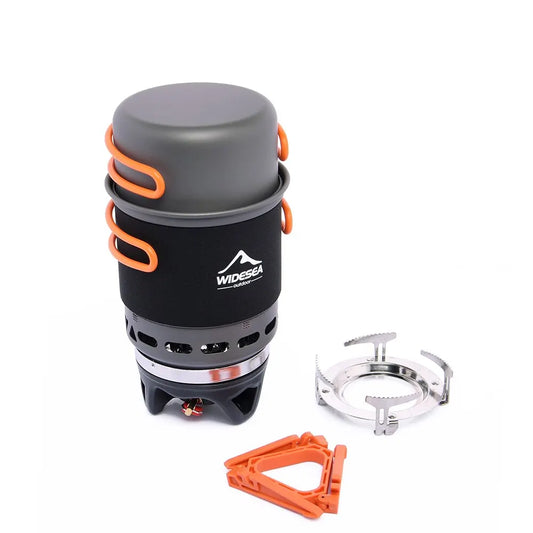 Camping stove with accessories on a white background