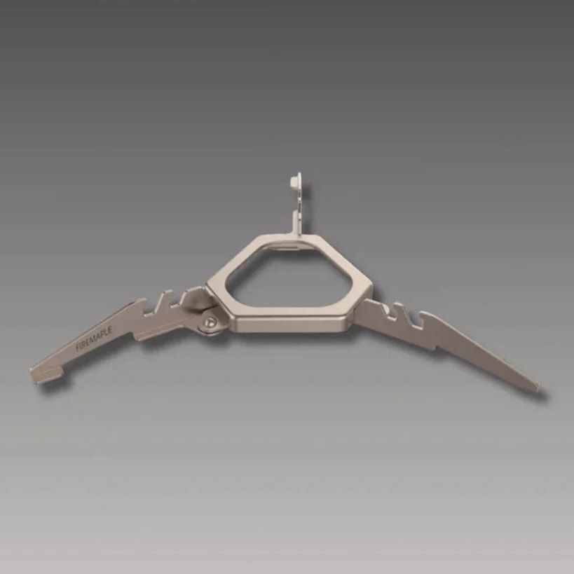 ASH Titanium Gas Canister Stand by Firemaple on a gray background