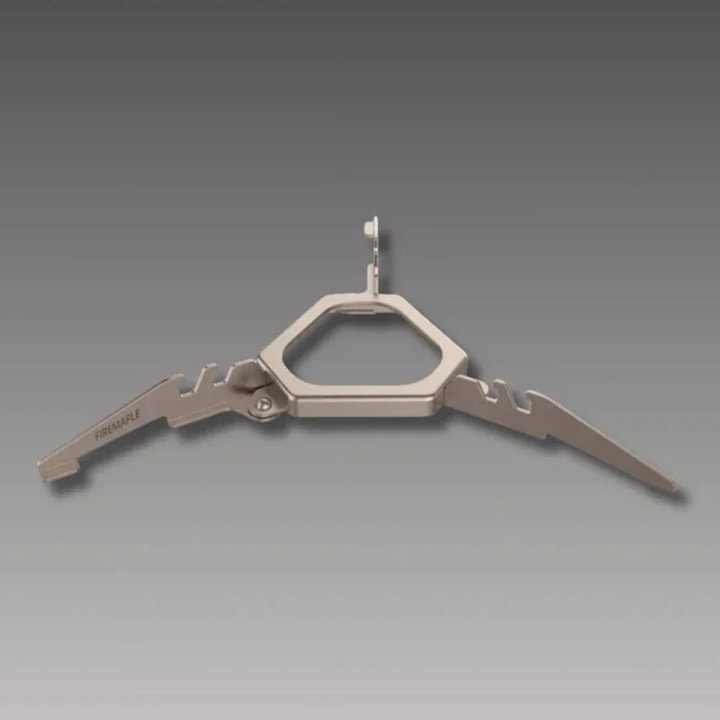 ASH Titanium Gas Canister Stand by Firemaple on a gray background