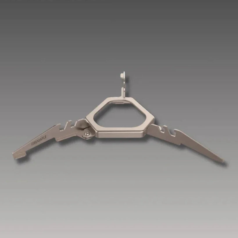 ASH Titanium Gas Canister Stand by Firemaple on a gray background