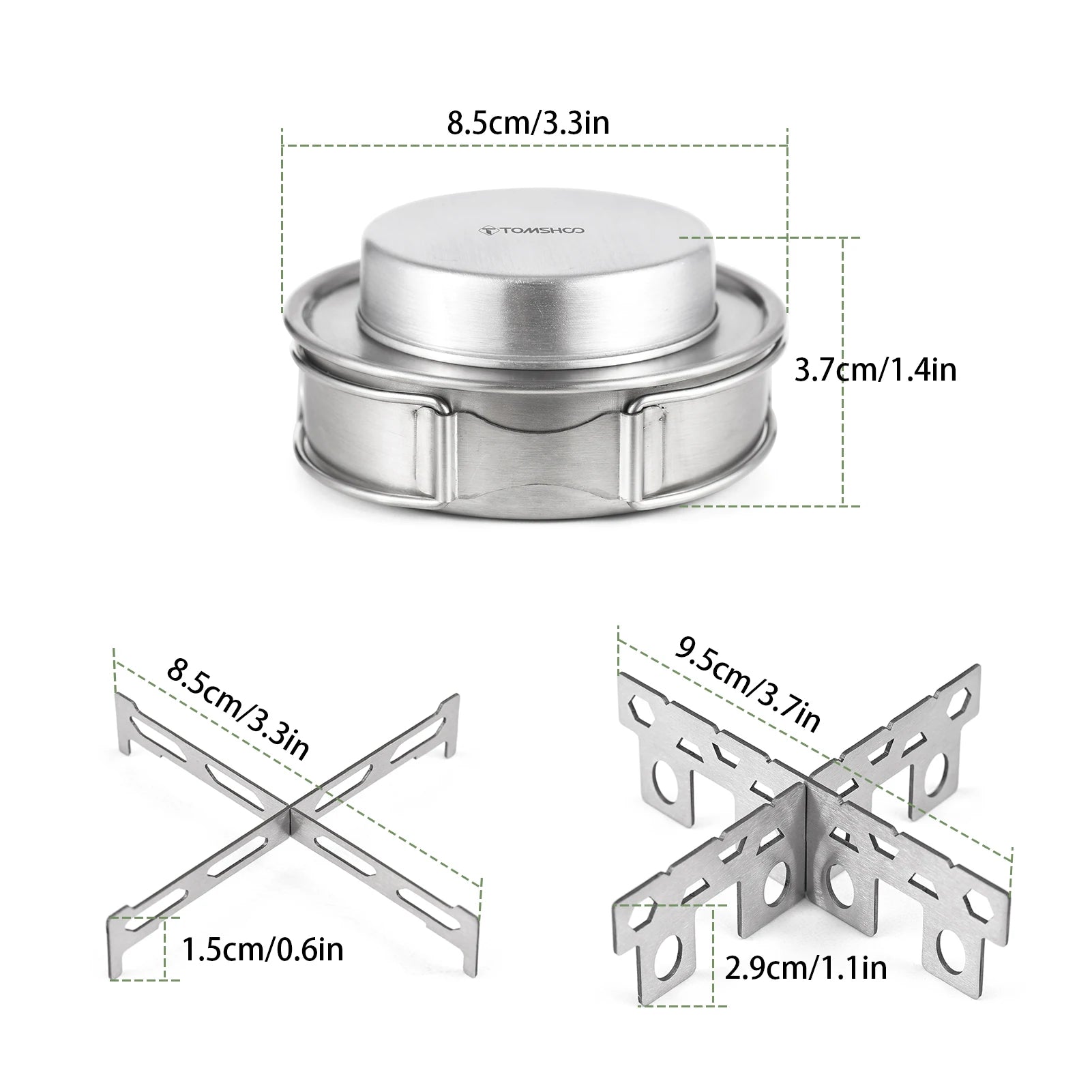 Tomshoo Alcohol Stove Stainless Steel