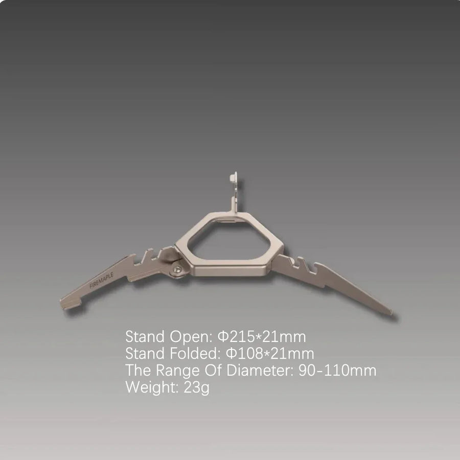 Multifunctional tool with open and folded stand on a gray background
