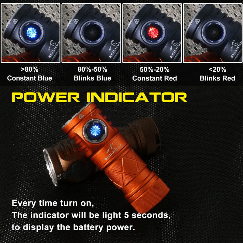 power indicator button on flashlight