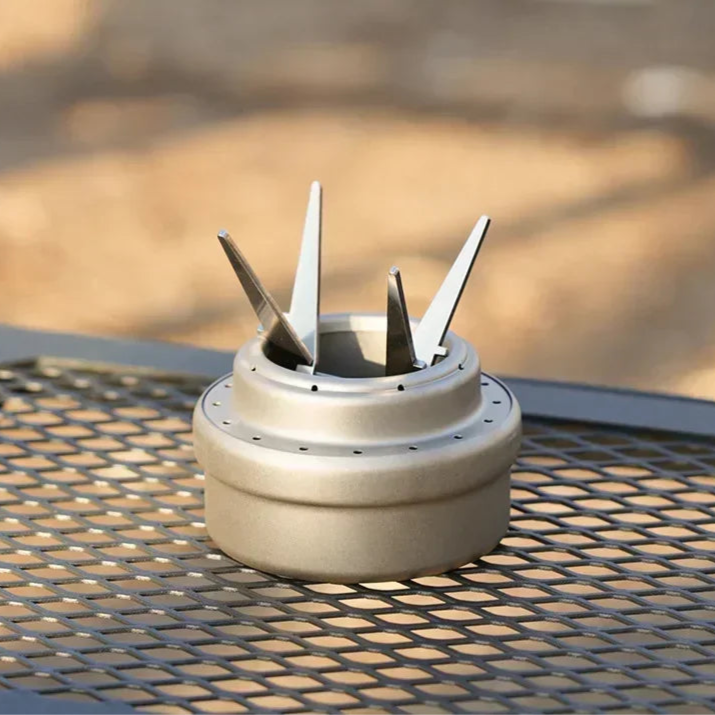 Metallic object with spikes on a textured surface