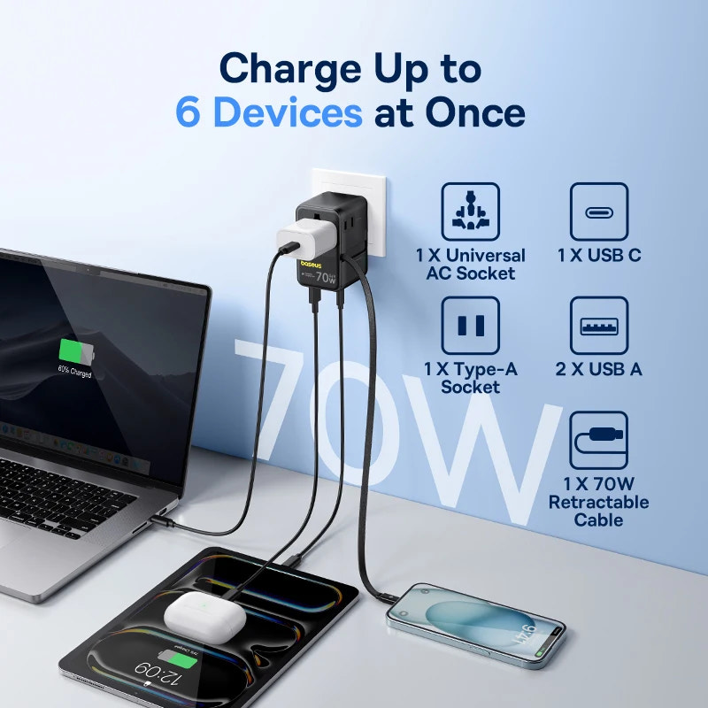 power adapter charging 4 devices at once