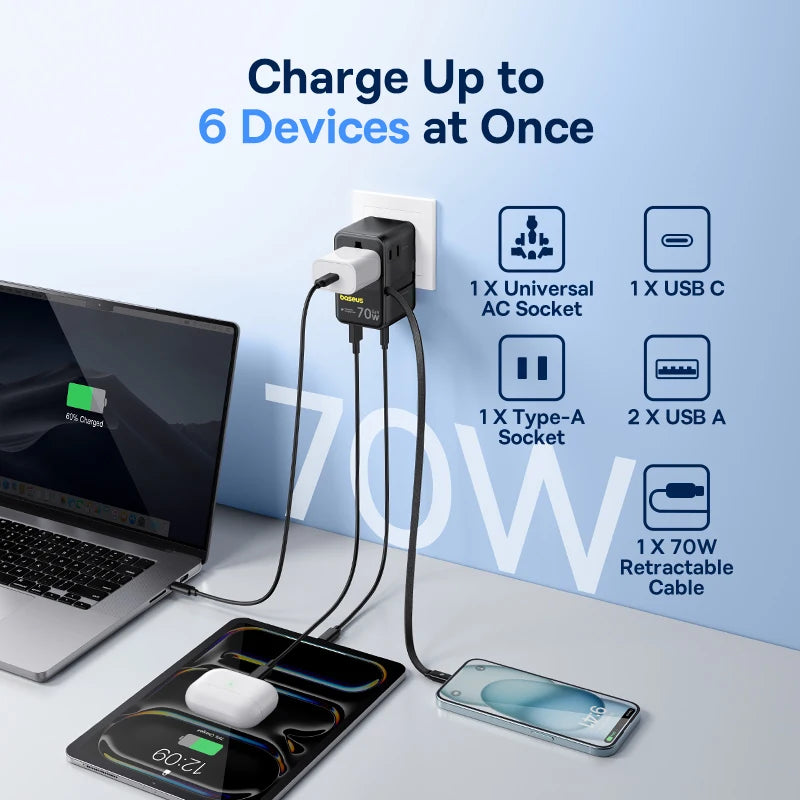 power adapter charging 4 devices at once