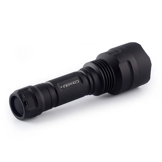 Black flashlight on a white background