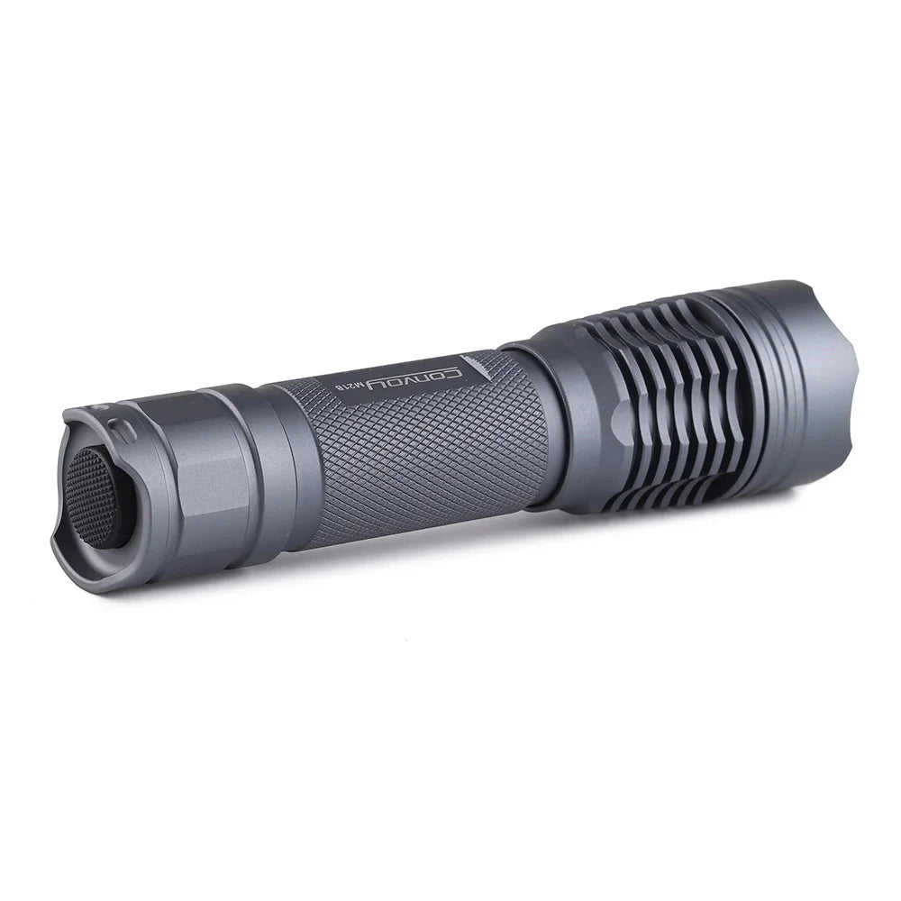 Gray flashlight on a white background