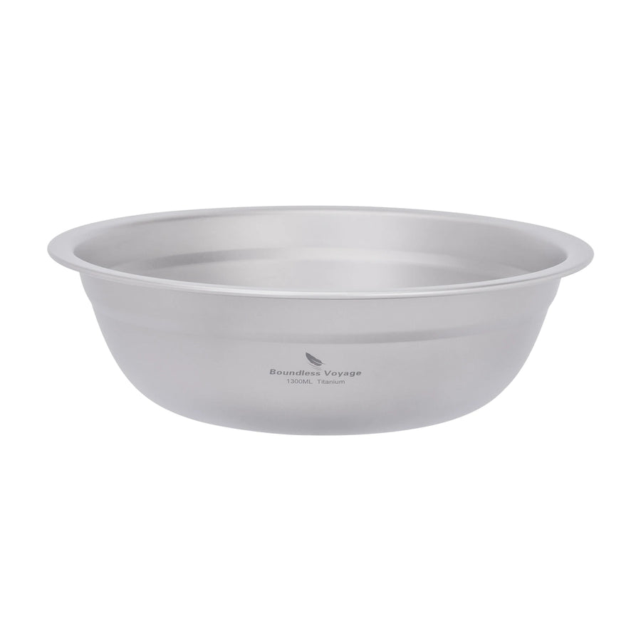 Gray bowl with 'Boundless Voyage' branding on a white background