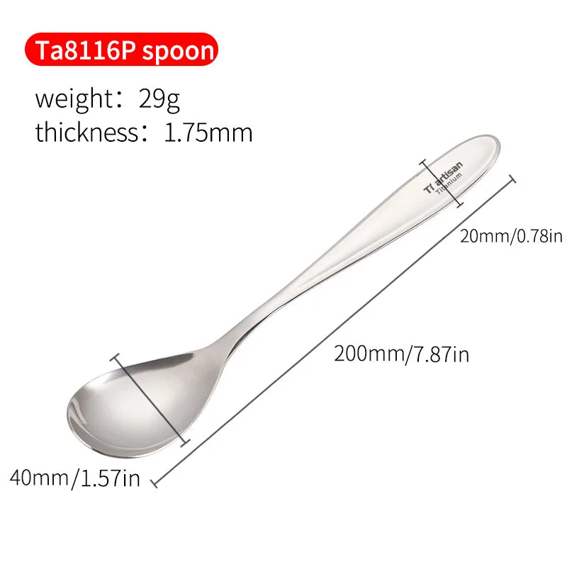 A polished titanium spoon