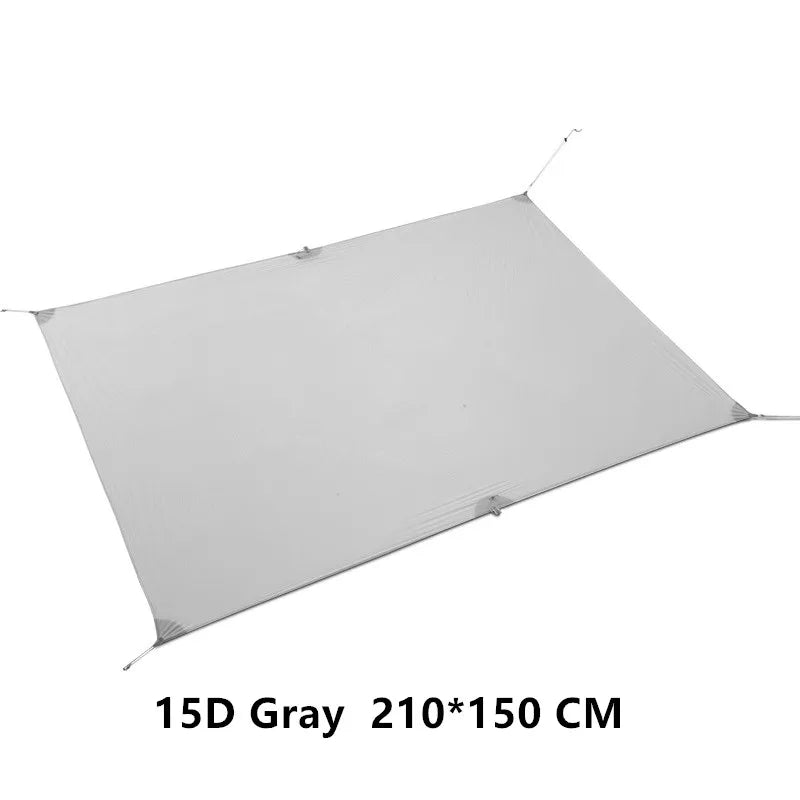 Gray tarp with dimensions 210*150 CM on a white background