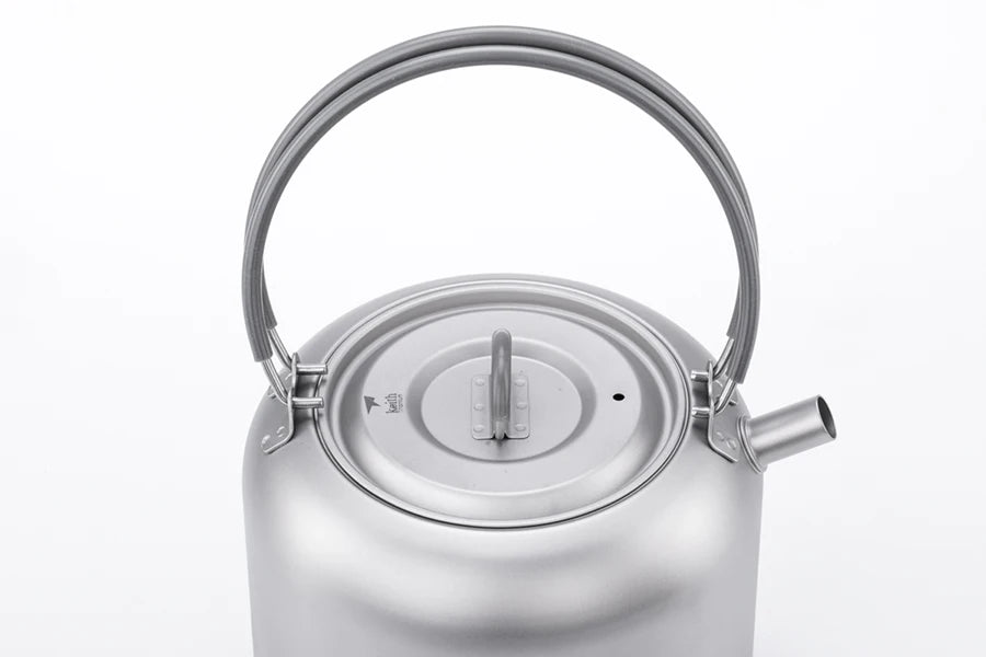 titanium kettle on a white background