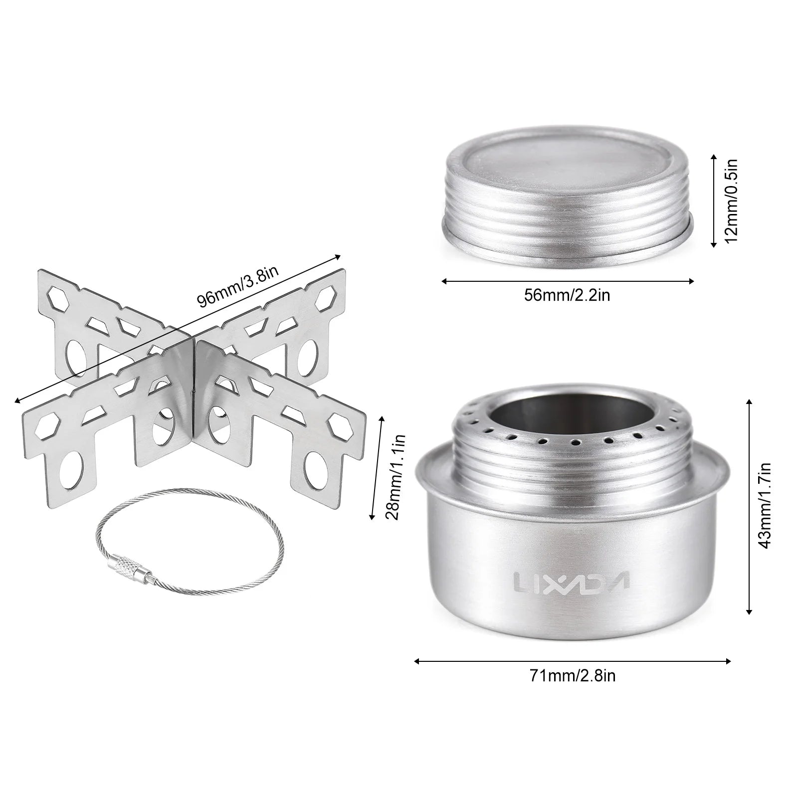 Lixada Alcohol Stove Aluminium